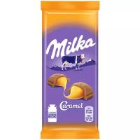 Шоколад молочный MILKA с карамельной начинкой, 90г