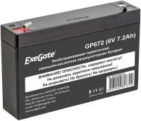 Аккумуляторная батарея ExeGate GP672 (6V 7.2Ah, клеммы F1) EP234536RUS