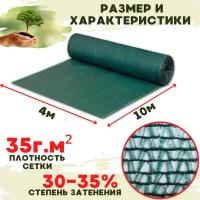 Сетка затеняющая фасадная 4,0х10м, плотность 35г,/м2 TAKE&DO