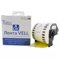 Лента перемещаемая Vell VL-B-DK 44605 (Brother DK44605) желтая 62 мм х 30,5 м, для QL570/710W/720NW/800/810W/820NW {VL-44605}