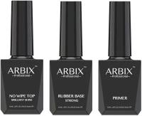 Arbix Набор для маникюра No Wipe Top Brilliant Shine + Rubber Base Strong + Primer