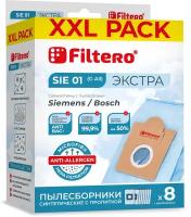 Filtero Мешки-пылесборники Filtero SIE 01 XXL Pack Экстра, для пылесосов Bosch, Siemens, синтетические, 8 штук+ фильтр, 8 шт