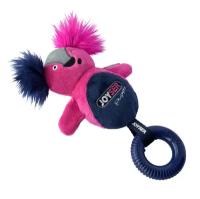 Игрушка JOYSER Puppy Белка с резиновым кольцом и пищалкой S/M розовая, 21 см