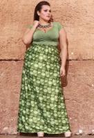 Платье ампир DIVA-PLUS, атлас, повседневное, классическое, полуприлегающее, макси, размер 54, зеленый