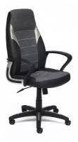 Офисное кресло TetChair Inter кож/зам/ткань, черный+серый+серебро, 36-6/207/14