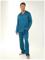Пижама мужская из тенселя (комплект: брюки и рубашка), размер 52