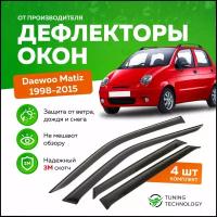 Дефлекторы боковых окон Daewoo Matiz (Дэу Матиз) 1998-2015, ветровики на двери автомобиля, ТТ