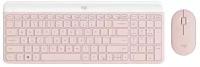 Комплект клавиатура + мышь Logitech MK470 Slim, розовый, английский