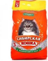 Наполнитель Сибирская Кошка Бюджет впитывающий бентонит без запаха 2,5кг 5 л