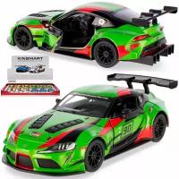 Металлическая машинка Kinsmart 1:36 «Toyota GR Supra Racing Concept (Livery Edition)» KT5421DF, инерционная / Зеленый