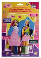 MultiArt Набор для творчества Barbie аппликация из песка, 100NEONSAND-BRBEXT разноцветный