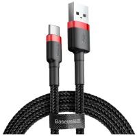 Кабель Baseus Cafule USB - USB Type-C (CATKLF-B91) 1м черный/красный