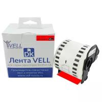 Лента Vell VL-B-DK 22205R, красная (Brother DK22205) для QL570/710W/720NW/800/810W {Vell22205R}