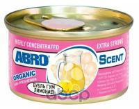 Ароматизатор на торпедо ABRO Органик Bubble Gum/Lemonade (Бубль Гум/Лимонад), с растительным наполнителем, баночка 42г, арт. AS-560-BG-LM-RE