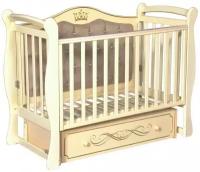 Кровать детская JULIA 111 (Джулия) мягкая стенка универсальный маятник, ящик, съемная автостенка, цвет Слоновая кость
