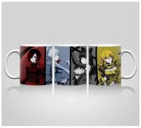 Кружка аниме Красный, Белый, Черный, Желтый RWBY