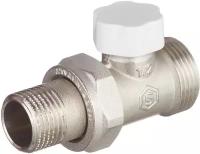 Клапан (вентиль) запорный прямой Stout (SVL-1196-000015) 1/2 ВР(г) х 3/4 НР(ш) для радиатора под евроконус никелерованный