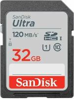 Карта памяти SanDisk Ultra SDHC 32 ГБ 120MB/s Class 10 UHS-I (SDSDUN4-032G-GN6IN)