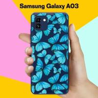 Силиконовый чехол на Samsung Galaxy A03 Узор из бабочек / для Самсунг Галакси А03