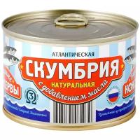 Вкусные консервы Скумбрия натуральная с добавлением масла