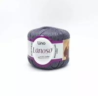 Пряжа LANOSO LINO 1шт, 50% Лен, 50% Вискоза, 50гр/175м (953 серый)