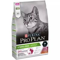 Сухой корм для стерилизованных кошек и кастрированных котов Purina Pro Plan Sterilised ADULT OPTISAVOUR, с уткой и с печенью, 2 шт. х 400 г