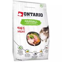 Ontario Cat Hairball - Для вывода шерсти у кошек с уткой и курицей - 0,4 кг