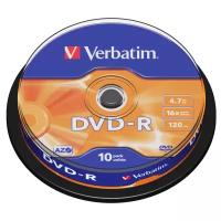 Диски Verbatim DVD-R Cake Box (10 шт.) 4.7Gb 16x (43523)