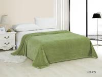 Плед/Покрывало на кровать Enrika 140х200 (1,5-спальное) велсофт,зеленое, Pinoli