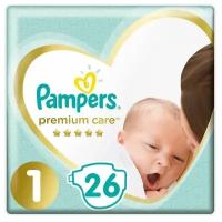 Подгузники PAMPERS Premium Care, размер 1, (2-5кг), 26 шт