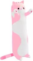 Мягкая игрушка длинный Кот батон, розовый, 70 см