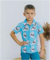 Рубашка для мальчика с коротким рукавом (231-20 р64 (128) 36) LIDEKO kids