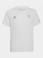 Футболка adidas, размер 140, white / gold metallic