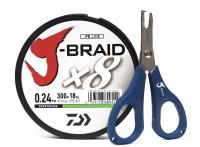 Плетеный шнур Daiwa J-BRAID X8E-W/SC 0.24mm-300m CHARTREUSE