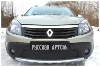 Зимняя заглушка решетки переднего бампера Renault Sandero Stepway 2009-2013