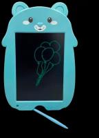 Интерактивный Детский планшет для рисования стилусом Медвежонок Blue Light / графический планшет для рисования диагональ 8,5 дюймов