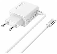 Зарядное сетевое устройство Lightning, 2 USB, BA35A, кабель 1.0м, цвет белый