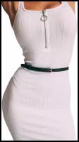 Пояс женский Стандарт(ремень)узкий кожаный женский для платья,боди или рубашки/Ремень женский натуральная кожа/Ремень черный/Waist Standart/Размер XS