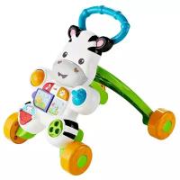 Каталка-ходунки Fisher-Price Зебра DPL54, белый/зеленый/оранжевый