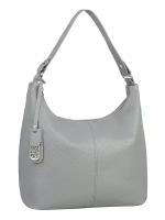 Сумка хобо Franchesco Mariscotti классическая сумка хобо 125412, фактура рельефная, зернистая, матовая, серый