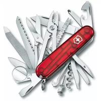 Нож Victorinox SwissChamp, 91 мм, 33 функции, полупрозрачный красный