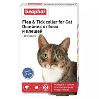 Препарат от клещей Беафар ошейник инсектоакарицидный для кошек Flea & Tick collar, 35см, синий