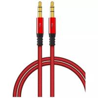 Кабель TFN mini jack 3.5 mm - mini jack 3.5 mm (TFN-CFZAUXMET1M), 1 м, красный/черный