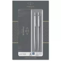 Канцелярский набор PARKER Jotter Core KB61 (2093256), 2 пр., серебряный/стальной