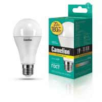 Лампа CAMELION Е27 20Вт 3000K 1820Лм LED20-A65/830/E27 13164, светодиодная, теплый белый, груша