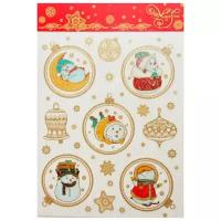 Наклейка Феникс Present Веселые снеговики в золотом, 30х38 см