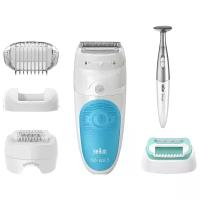 Эпилятор Braun Silk-epil 5 SensoSmart 5-810 + стайлер для линии бикини, white/blue