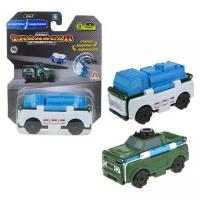 Машинка-трансформер 1TOY Transcar Double Автовывернушка Автоцистерна – Внедорожник 8 см