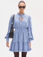 Платье-мини TOPTOP с резинкой на талии, голубой-L