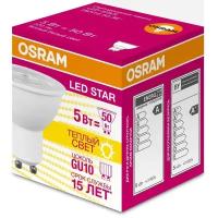 Лампа светодиодная Osram 5 Вт GU10 спот 3000 К теплый белый свет, 1359243